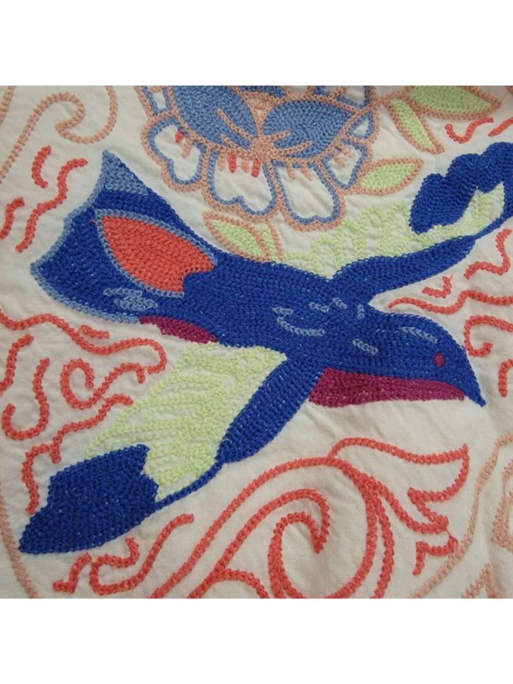 Free People Take Flight Embroidered Shirt Boho Chic Hippie Festival Womens L - Picture 4 of 8